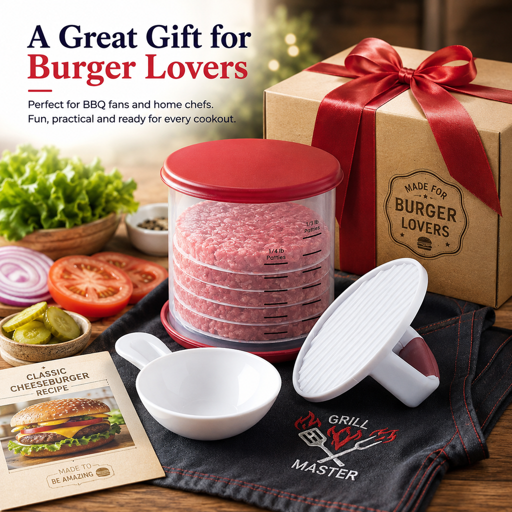 🍔 Perfect Burger Press & Storage Set