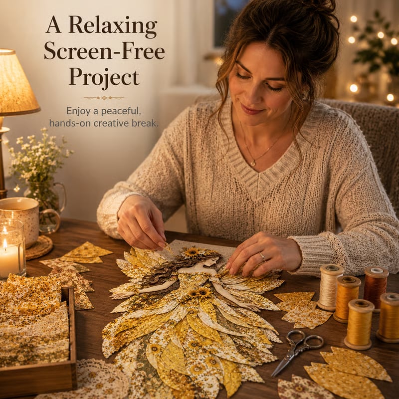 Premium Fairy Patchwork DIY Kit | High-Quality Layered Fabric with Floral Wings DIY Handmade Fantasy Wall Decor ✨