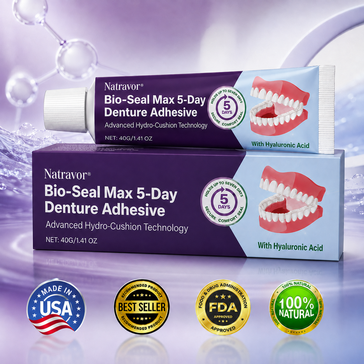 Natravor® Bio-Seal Max 5-Day Denture Adhesive