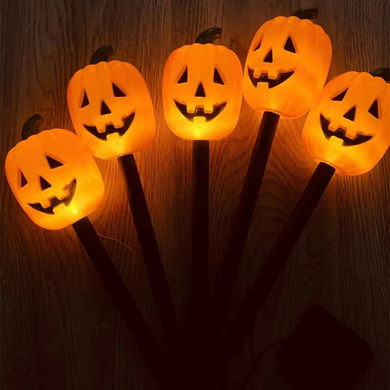 2026 New 5-in-1 Solar Halloween Pumpkin Pathway Lights, Waterproof Outdoor Jack-O’-Lantern Stake Lights for Yard, Lawn and Garden Decor