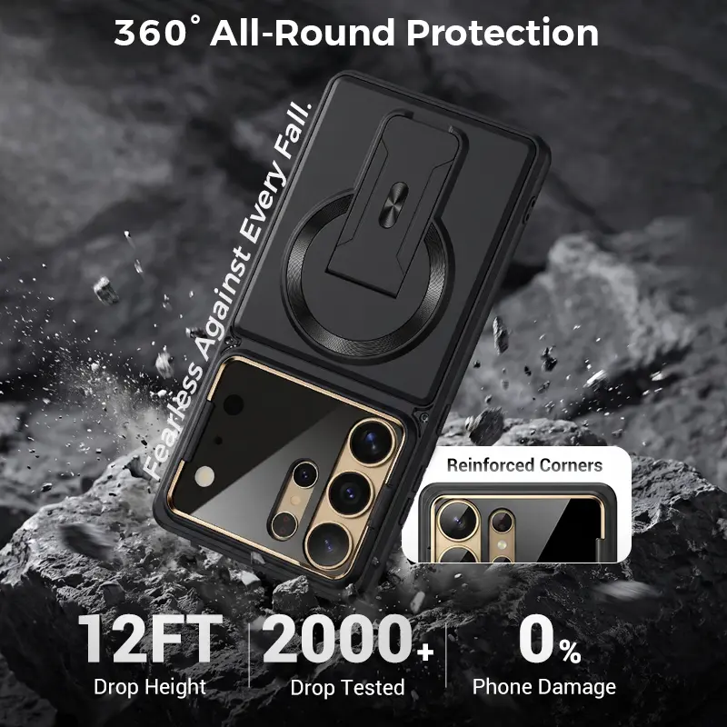 GOFAIR™ Magnetic Kickstand Phone Case for Samsung Galaxy S Series – Shockproof Slim Case with Camera Lens Protection & Hidden Stand