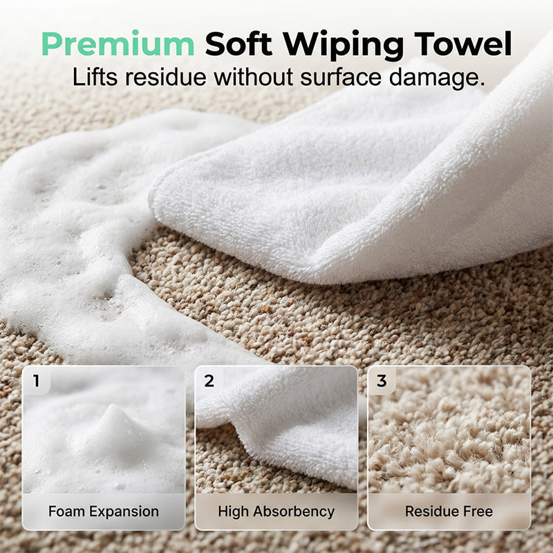 Waterless Carpet Cleaning Foam – Instant stain lift, no wet mess. Advanced micro‑foam penetrates deep – just foam & wipe! 🏠💨